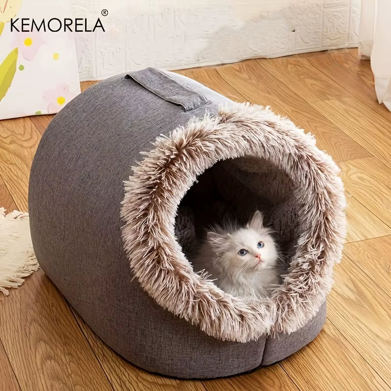 Cozy Up Your Cats This Winter with the Self-Warming Cat Bed - Perfect for Small to Medium Felines!