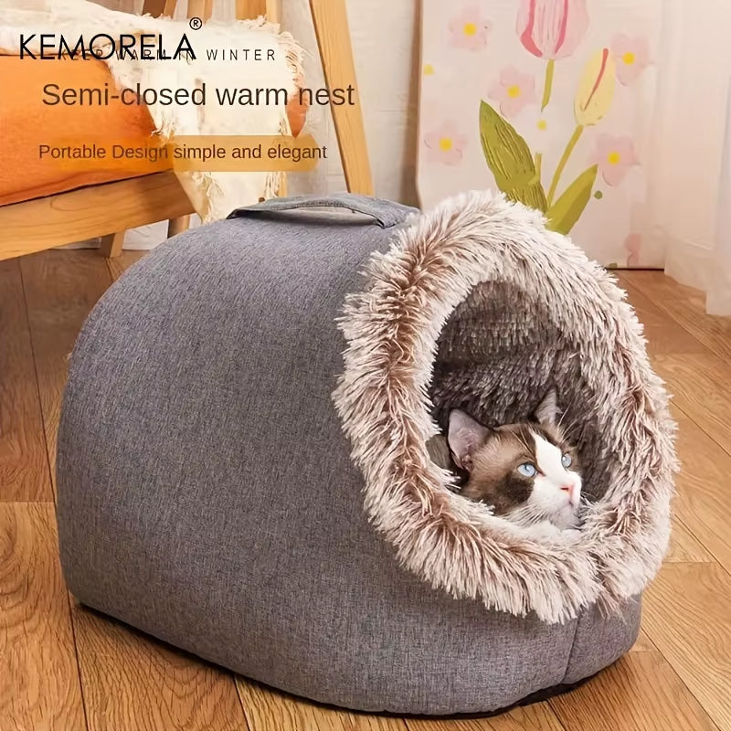 Cozy Up Your Cats This Winter with the Self-Warming Cat Bed - Perfect for Small to Medium Felines!